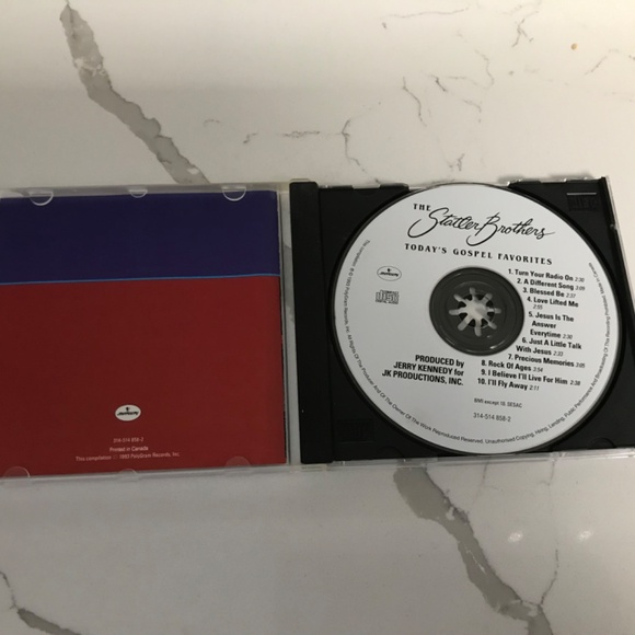 The Stattler Brothers Today’s Gospel Favourites 1993 Music CD - Picture 3 of 3